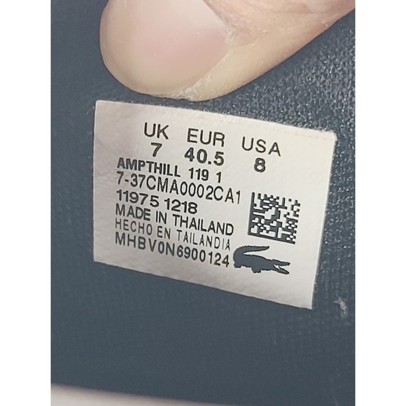 Lacoste High-Top Sneakers, Men's Size 8, Black/White - Picture 6 of 7